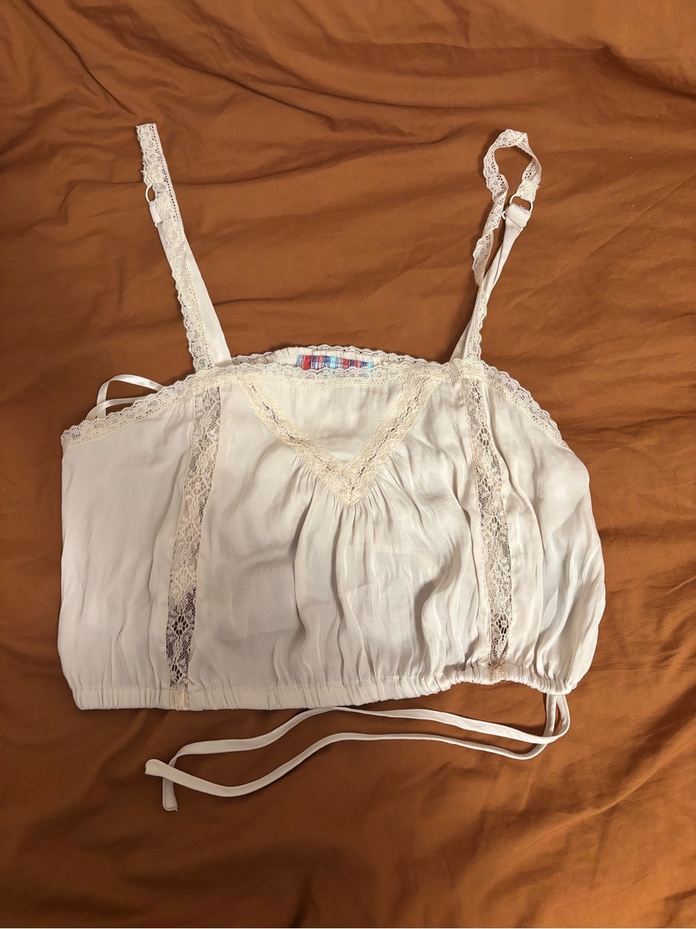 Urban Outfitters Cream Lace-Trim Cami